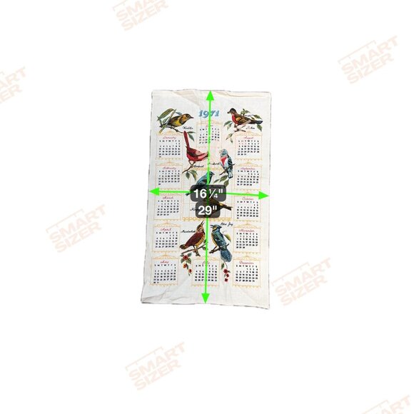 Vintage 1971 Linen Calendar Tea Towel With Song Birds Warbler Cardinal Blue Jay - Picture 6 of 6